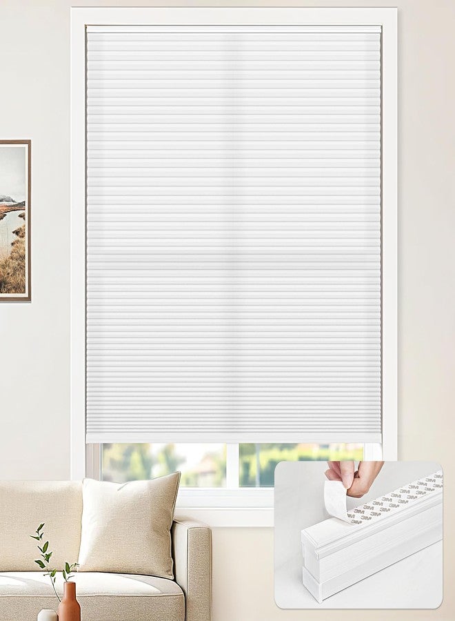 LazBlinds Cordless Cellular Blinds, No Drill Light Filtering Honeycomb Shades for Indoor Windows, Insulated UV Protection Cellular Shades, Easy Inside Mount, 36" W x 48" H, White - Image 1